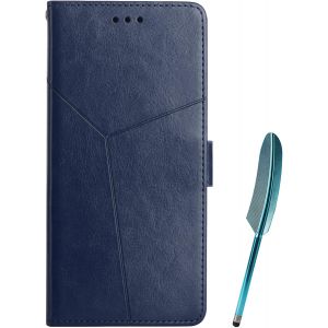 TRAHOO-Coque pour Samsung Galaxy A16 5G, Samsung Galaxy A16 5G ousse en Cuir Etui de Protection Magn&eacute;tique &Eacute;tui T&eacute;l&eacute;phone Premium +stylet tactile, phone cases Case pour Samsung Galaxy A16 5G (Bleu fo - Neuf
