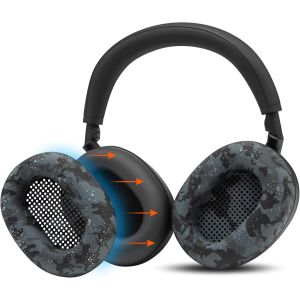 LORANKA-SweatZ XM6 &iquest;Coussinets d'oreille en Silicone brevet&eacute;s, compatibles avec Le Sony WH-1000XM6, par Wicked Cushions | R&eacute;sistants &agrave; la Transpiration et lavables | Black Camo - Neuf
