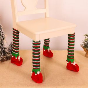 4pcs De Noël Président De La Jambe Couvre Les Casquettes, Les Bandes Elfe De La Chaire De Bas, De Noël Président De Chaussettes - Neuf