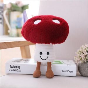 Peluche Champignon 26,7 Cm, Adorable Coussin En Peluche Amusant Pour Enfants Ou D&eacute;coration D'int&eacute;rieur (Champignon Rouge, Taille M) - Neuf