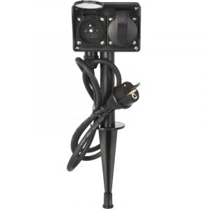 Multiprise avec minuterie ext 1,5m fil noir - Neuf