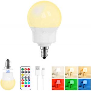 Kalanka-Ampoule Led Rechargeable Avec T&iquest;&iquest;L&iquest;&iquest;Commande, Ampoule Sans Fil Magn&iquest;&iquest;Tique E14 Dimmable 480lm, 3 Temp&iquest;&iquest;Ratures De Couleur + 9 Couleurs Rgb, 3 Timer, Pour Lampes Murales, Camping & Urgence, 1 Pack - Neuf