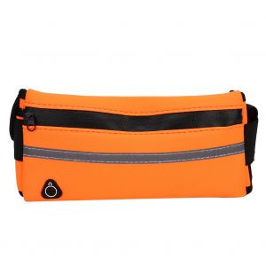 Sac banane multifonctionnel pour sports de plein air, sac de rangement pour telephone portable avec bande reflechissante (orange) - Neuf