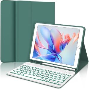 Clavier pour iPad 9 ème - Coque Clavier pour iPad 10,2 Pouces (9ème 2021 / 8ème 2020 / 7ème 2019), Rétroéclairage 7 Couleurs, AZERTY, - Neuf