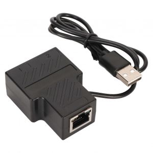 Répartiteur Ethernet 100M 1 à 2 broches plaquées or crosse blindée solide répartiteur LAN en PVC pour commutateur de hub ADSL routeur TV - Neuf