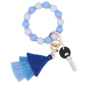 Silicone De Perles De Keychain De Bracelet Pour Les Femmes Boho Gland Bracelet De Style R&eacute;glable - Neuf