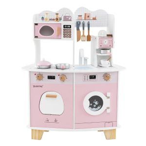 Set de cuisine en bois pour enfants 70 x 30 x 88 cm ludique et &eacute;ducatif design moderne en MDF rose Helloshop26 20_0018915 - Neuf