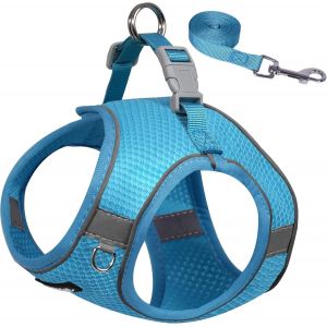 Eryi-Harnais Pour Chien De Taille Moyenne, Gilet Anti-Traction Pour Chien Avec Laisse, Harnais D'extérieur Pour Animaux De Compagnie, Essentiels Pour Chiots Pour Chiens De Taille Moyenne, Bleu M - Neuf