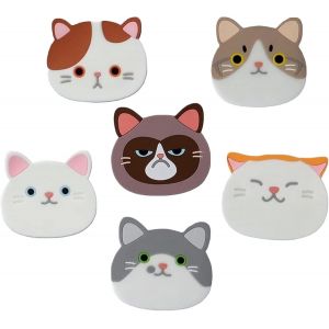 Pièces Sous-Verres En (Gel De Silice) Silicone Chat, Sous-Verres Chats Mignons, Sous-Verres Chat, Sous-Verres Décoratifs En Verre, Sous-Verres Pour Vin, Verres, Tasses À Thé Et Boisson - Neuf