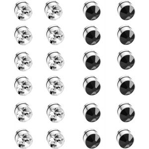 Kal-12 Paires Fausse Boucle D'oreille Pour Homme Femme Magn&eacute;tiques Boucles D'oreilles Non Perc&eacute;s Ensemble Cristal Boucles D'oreilles Aimant&eacute;es Acier Inoxydable Boucles D'oreilles Fille Gar&ccedil;on - Neuf