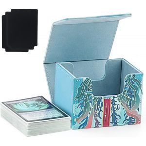 Egyndior Mtg Boîte De Rangement Pour Cartes Commander Display-Peut Contenir Jusqu'à 150 Cartes-Compatible Avec Tcg/Ocg/Ygo/Ptcg-En Cuir Synthétique-Bleu - Neuf