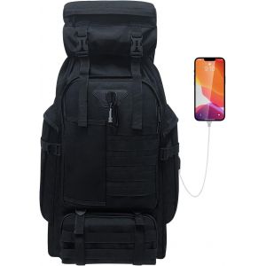 KALANKA-Sac à Dos de Randonnée de Camping 80L, Grand Sac à Dos Tactique Militaire, Sac à Dos De Voyage Étanche Avec Mousqueton Sac à Dos Molle Extérieur pour Hommes Femmes - Neuf