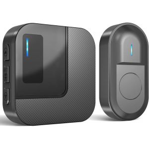 Sonnette sans Fil Exterieur Etanche Kit de Carillon avec 300M, Sonnette de Porte Electronique pour la Maison, 55 Mélodies, 5 Volumes, LED Bleu - Neuf