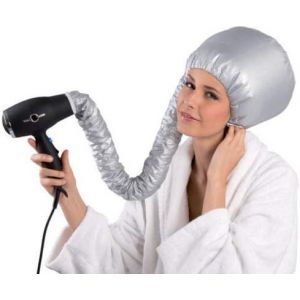 Bonnet Casque De S&eacute;chage Pour S&egrave;che-Cheveux Avec &Eacute;lastique Pour Fixation Au T&eacute;l&eacute;phone, Gris - Neuf