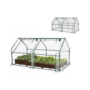 Serre De Jardin Avec Portes Zipp&eacute;es Et B&acirc;che En Pvc - Neuf