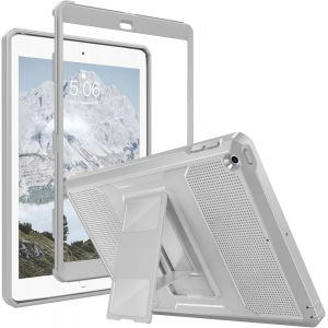 LORANKA-&Eacute;tui pour iPad 9.7 2018/2017, iPad 6&egrave;me G&eacute;n&eacute;ration/iPad 5&egrave;me G&eacute;n&eacute;ration - Housse de Protection Antichoc avec Protecteur d'&Eacute;cran Int&eacute;gr&eacute; & Support Robuste pour iPad 9.7 2018/2017, Gris Clair - Neuf