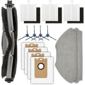 (14 Pièces) T20+ Pièces De Rechange Compatibles Avec L'Aspirateur Robot Airrobo T20+, Kit D'Accessoires : 1 Brosse Rotative, 4 Brosses Latérales, 4 Sacs À Poussière, 3 Filtres Hepa[SSE7113398] - Neuf