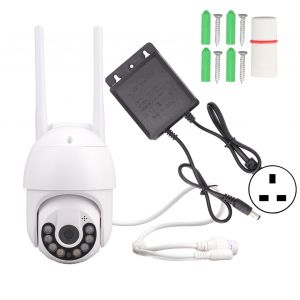 Camera de securite intelligente Wi-Fi 2MP 1080P IP66 etanche sans fil pour la maison et l'exterieur, prise britannique - Neuf