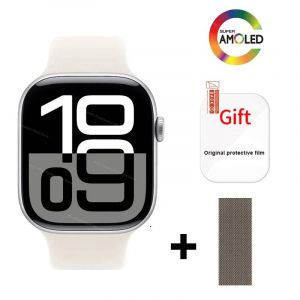 Bonjour Montre 10 Smartwatch 2025 46Mm Amoled 4G Rom Gps Deepseek Nfc Boussole Horloge Bluetooth Appel Montre Intelligente Série 10 Hommes Femmes.Silvery Magnetic.For App Le46Mm - Neuf