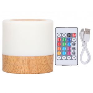 Hjlian Veilleuse Tactile Portable Pour Maison, Chambre A Coucher, Chevet, Grain De Bois, Veilleuse Couleur Rvb, Lumiere Ambiante, Lampe De Bureau Led Pour Lecture - Neuf
