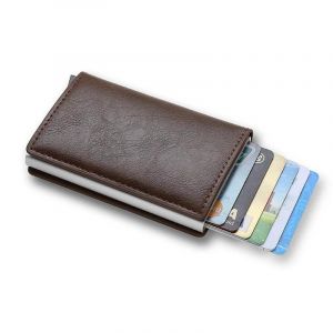 Porte-Cartes De Cr&eacute;dit En Fiber De Carbone Portefeuilles Hommes Marque Rfid Noir Magique &Agrave; Trois Volets En Cuir Mince Mini Portefeuille Petit Sac D'Argent Sacs &Agrave; Main Masculins.Coffee. - Neuf