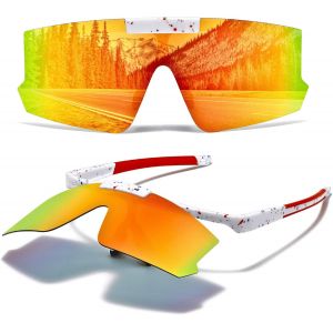 Chicslick-Lunettes De V&eacute;lo Polaris&eacute;es Hommes/Dames - Lunettes De Soleil L&eacute;g&egrave;res &Agrave; Flip Up Avec Protection Uv400 Pour, Cyclisme (Vtt, Route) Et P&ecirc;che[X472] - Neuf