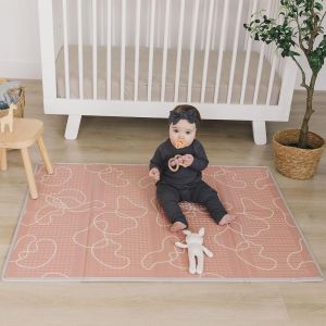 Tapis D'eveil De Jeu/De Sol Pour Enfant Bebe Xxl En Mousse Epais Pliable Reversible - Tapis D'&eacute;veil De Motricit&eacute; Favorisant Le D&eacute;veloppement Sensoriel Cadeau B&eacute;b&eacute; (120x90 Cm, Beige) - Neuf