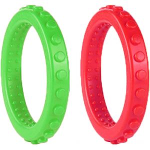 Yemaesre-2 Pcs Anneau De Dentition Sans Bpa Jouet Dentition Bébé Léger Jouet Bebe 0-3 Mois En Silicone Grignoteuse Bébé Apa R Les Gencives Des Bébés Cadeaux Pour Enfant Faciles Saisir - Neuf
