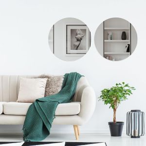 10 X Decorative Acrylic Wall Mirror Sticker For Living Room, Round Mirror Sticker, Flexible Sticky Wall Mirror Decoration For Bathroom, Living Room, Bedroom (Rond 20 Cm) - Neuf