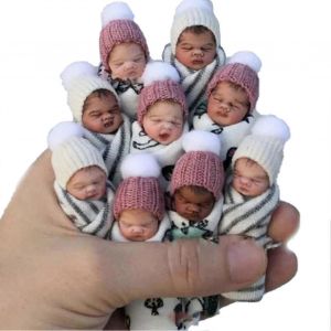 Mini poup&eacute;es Reborn Petits b&eacute;b&eacute;s en r&eacute;sine Petite poup&eacute;e pour les faveurs de douche - Neuf