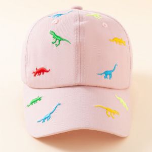 Chapeau De Soleil Rose Pour Enfants, Casquette De Baseball Dinosaure, Chapeau D'été Réglable Pour Garçons Et Filles - Neuf