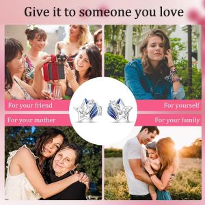 Kalanka-Boucles D'oreilles Pendantes En Argent Sterling 925 Pour Femme, Petites Créoles Avec Breloques, Boucles D'oreilles Attrape-Rêves, Boucles D'oreilles Pendantes Personnalisées En Forme D'étoil - Neuf