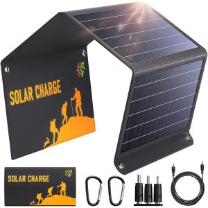 Panneau Solaire, Chargeur Solaire Portable 30W (Usb-C/Usb/Dc) 18V/3.6A &Agrave; Charge Rapide, Compatible T&eacute;l&eacute;phone, Station D`Alimentation, 24% Efficacit&eacute; Ipx4 &Eacute;tanche Pour Camping & Ext&eacute;rieur - Neuf