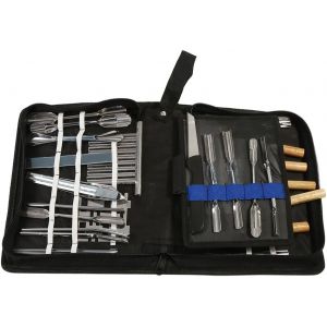 Mevronisshop-Outils De Coupe De Cuisine, 1 Ensemble 46pcs En Acier Antirouille Portable Durable Outils De Sculpture Kit Pour L&eacute;gumes Fruits Alimentaire Alimentaire Sculpture Ciseau - Neuf