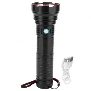 HJLIAN Lampe torche LED en alliage d'aluminium 4622 lm, etanche, rechargeable par USB, ideale pour la speleologie et le camping, noire - Neuf
