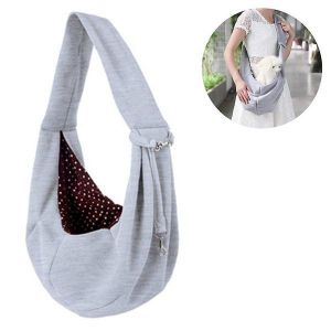 Sac De Transport Réversible Mains Libres Pour Chiens Et Chats - Sac Papoose Confortable, Sûr Et Lavable En Gris, Rose Et Bleu - Neuf