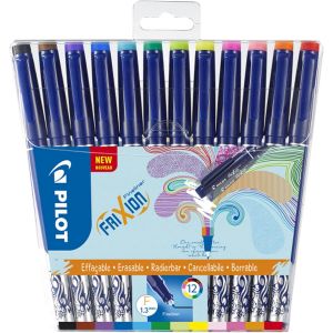 Tianyi-- Lot De 12 Frixion Fineliner - Frixion Fineliner - Feutre D'écriture Effaçable À Encre Thermosensible - 12 Couleurs - Pointe Moyenne - Neuf
