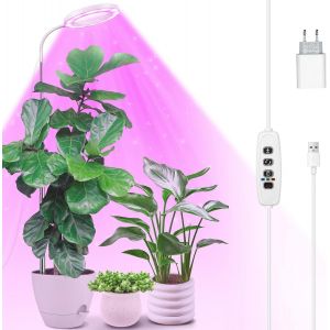 Loc-Lampe Horticole Led Spectre Complet,72 Leds Lampe Plante Interieur,160cm Lampes De Croissance Horticoles Avec Col De Cygne 360°,Minuterie 3/9/12h,Réglable En Hauteur,10 Luminosité,3 Modes,Blanc - Neuf