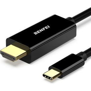 KALANKA-C&acirc;ble USB C vers HDMI 4K, C&acirc;ble Type C HDMI (Thunderbolt 3) Cordon plaqu&eacute; or (compact uniquement avec les p&eacute;riph&eacute;riques USB C prenant en charge le mode Alt DisplayPort)-1.8 M - Neuf