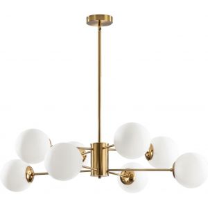 SUBZONAL-Lustre Spoutnik pour &icirc;lot de Cuisine Moderne, Lustre Verre Spoutnik 8 lumi&egrave;res, Luminaire Suspension Boule Pour Le Salon, l'&icirc;lot de Cuisine et La Salle &agrave; Manger - Neuf