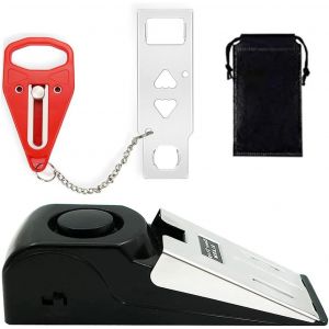 LETNERNY-Butée De Porte - Alarme Portable - Avec Alarme De 120 Db - Butée De Porte Avec Alarme En Caoutchouc Antidérapant - Double Protection Réglable - Pour La Vie Privée, Les Voyages, L'Hôtel E - Neuf