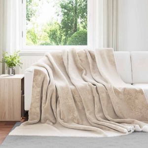 vidaXL Jet&eacute; Beige 220 x 240 cm Toison - Neuf