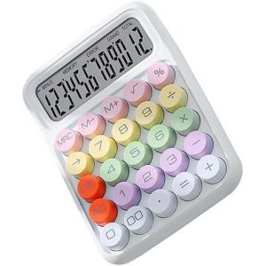 Calculatrice Color&eacute;e Calculatrice &agrave; Clavier M&eacute;canique pour Le Bureau de l'&eacute;cole &agrave; Domicile Calculatrice de Bureau &eacute;lectronique Innovante avec Fonction de Commutateur M&eacute;canique - Neuf