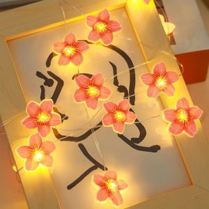 KAL-Guirlande Lumineuse En Forme De Fleur De Pêcher, 300 Cm, 300 Cm, À Piles, Décoration Printanière Pour L'Intérieur Et L'Extérieur, Pour Chambre D'Enfant, Jardin, Balcon, Saint-Valentin, Mariage - Neuf