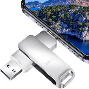 128 GO USB Flash Drive 2pcs Type C Lecteur Flash 2 en 1 Photostick Métal Bâton de Mémoire USB Flash Drive Pen Drive 128 Giga pour PC de Voiture pour ordinateur Portable TV Tablette - Neuf