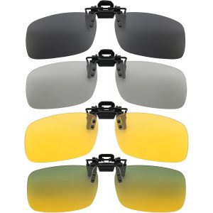 4 Pièce Clip Lunettes De Soleil, Polarisées Surlunettes De Soleil, Pour Hommes Femmes Pour La Conduite Et Les Activités De Plein Air, Relevable Et Ultra Léger - Neuf