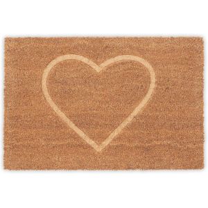 Paillasson En Coco,Tapis Coeur,40 X 60 Cm,Antid&eacute;rapant,R&eacute;sistant,Pour L'int&eacute;rieur Et L'ext&eacute;rieur,Nature - Neuf