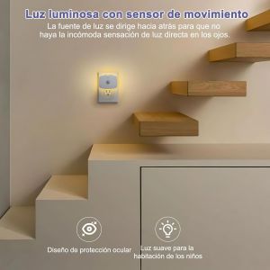 Cheng-Veilleuse Prise Electrique, Veilleuse Led Avec D&eacute;tecteur De Mouvement, Lampe Nuit Dimmable (3000k-6000k), Luminosit&eacute; R&eacute;glable, Veilleuse Enfant Pour Chambre, Couloir, Escalier, Cuisine, 2pcs - Neuf