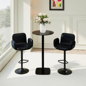 COSTWAY Lot de 2 Tabourets de Bar Pivotants Modernes 52 x 55 x 89-110 cm Hauteur R&eacute;glable et Si&egrave;ge Rembourr&eacute; pour Salle &agrave; manger - Neuf