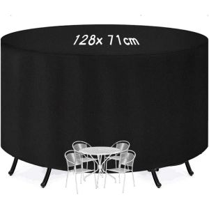 Ulteronixshop-Housse De Table De Jardin Rond, Imperm&eacute;able, Robuste Et Coupe-Vent Tissu Oxford 210d Ind&eacute;chirable &Oslash; 128 X 71 Cm - Neuf